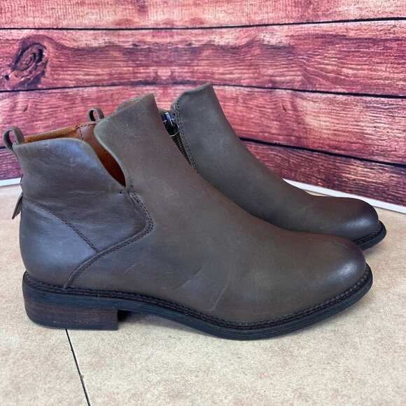 Franco Sarto Hyla Leather Grey Ankle Booties - Picture 1 of 14